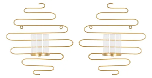 Set 2 suporturi pentru lumanare Alid, Mauro Ferretti, 33x10x34 cm, fier, auriu