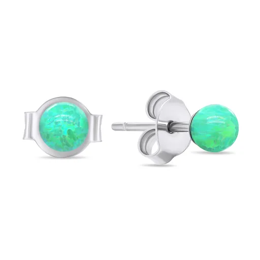 Brilio Silver Cercei verzi din argint cu opale sintetice EA625WG