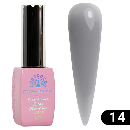 Base Coat Color French, Global Fashion, 8 ml, 14 Gri, TPO Free