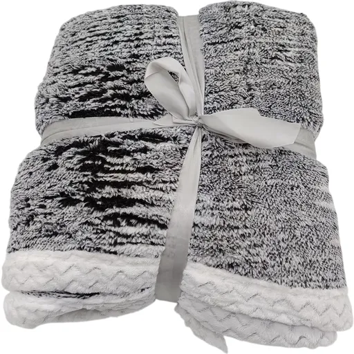 Pătură din lână Mramor negru, 150 x 200 cm, negru