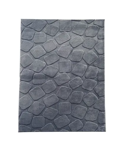 Covor 3D cu model in relief, Stone, Heinner, 120x160 cm, poliester, gri