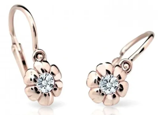 Cutie Jewellery Cercei pentru copii din aur roz C2151-10-X-4 alb