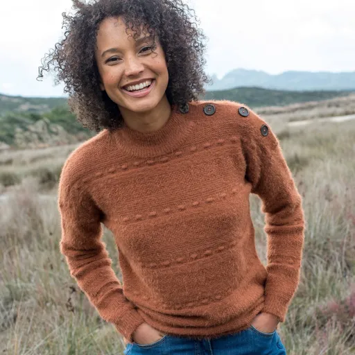 Pulover tricotat cu guler ridicat