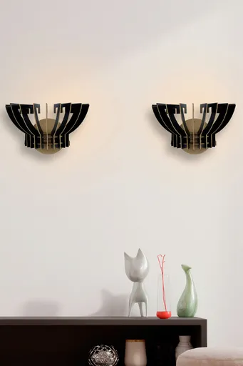 Aplica de perete, Opviq, 390FLH2124, Negru