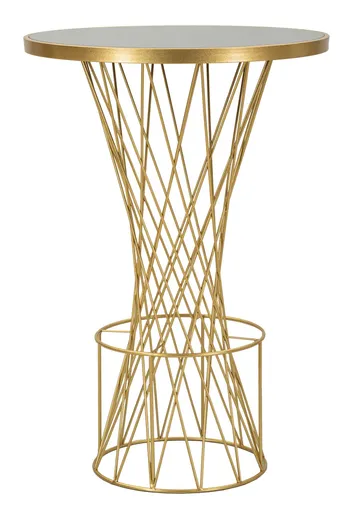 Masa de bar Tower, Mauro Ferretti, 70x103 cm, fier/sticla, auriu/negru