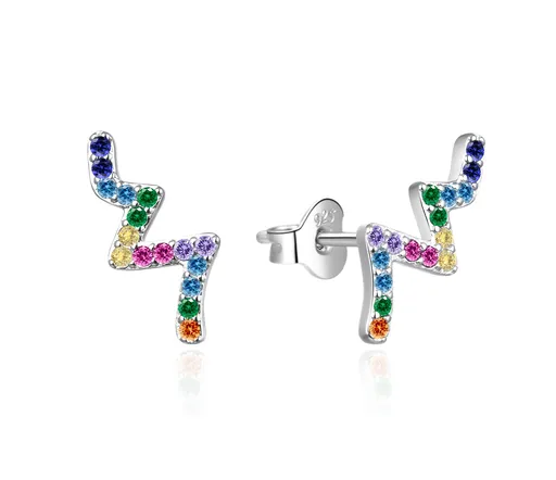 Agato Cercei alungiți din argint cu zirconii colorate AGT-E188PC