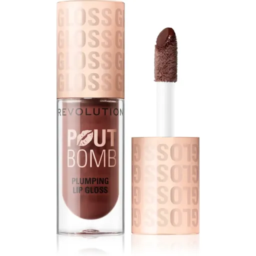 Revolution Pout Bomb lip gloss cu efect de crestere culoare Espresso Cool Nude 4.6 ml