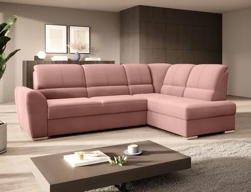 Coltar extensibil dreapta 3 locuri ELTAP, RT-24NU, Siber, 270x186x93 cm, lemn/poliester, roz