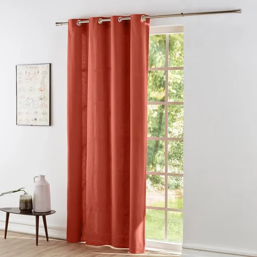 Perdea opacă Colombine, monocoloră, cu ochiuri la capăt