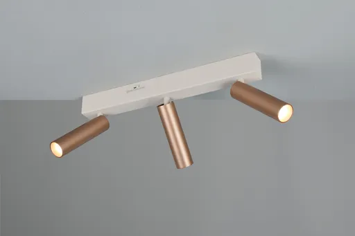 Plafoniera Ambala, TRIO, 44x4x17.5 cm, 5.5W, 3x SMD, metal, alb/aramiu