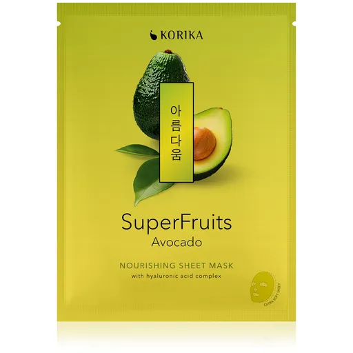 KORIKA Mască tip șervețel hrănitoare SuperFruits Avocado (Nourishing Sheet Mask) 25 g