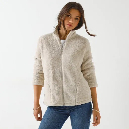 Hanorac din pluș cu fermoar