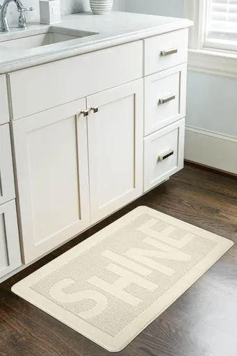 Covoras de baie, L'essentiel Maison, Shine, 60x100 cm, Crem