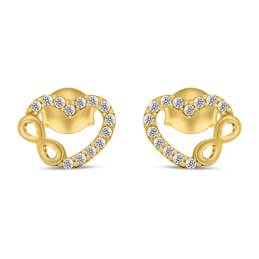 Brilio Silver Cercei fermecați placați cu aur inimioare EA359Y