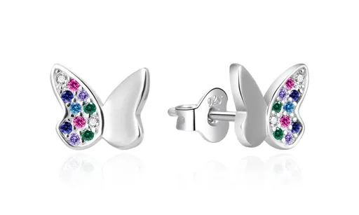 Agato Cercei din argint Fluturași cu zirconii colorați AGT-E170PC