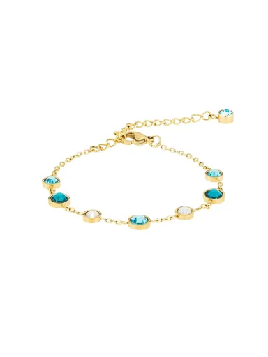 Preciosa Brățară din oțel placat cu aur cu cristal Preciosa Lagoon Royal Lagoon 7497Y70