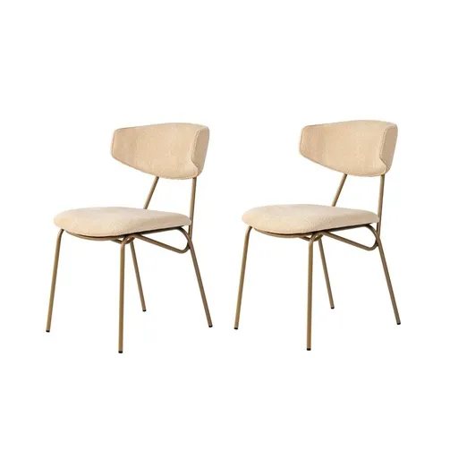 Set de scaune de sufragerie Nancy Beige and Gold,2 buc., bej