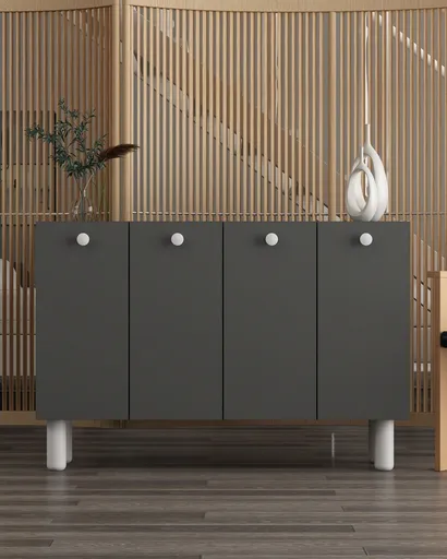 Consola, Hanah Home, Ilay Bohem, 120x80x29.6 cm, PAL , Antracit/Alb