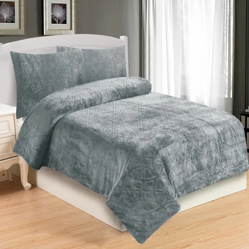 Lenjerie de pat micro-pluș Symbol gri deschis , 140 x 200 cm, 70 x 90 cm, gri deschis