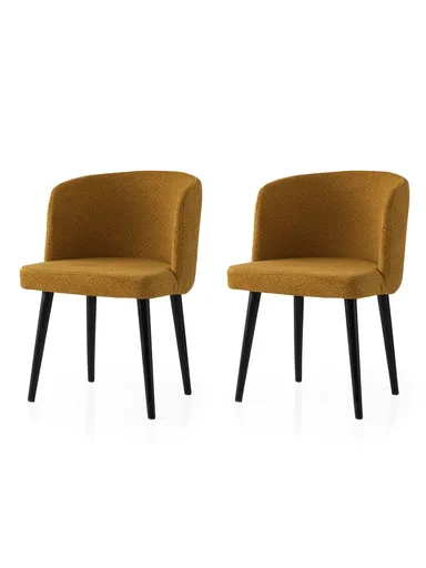 Set scaune 2 piese, Hanah Home, Soft, Galben închis