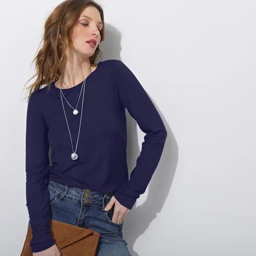 Tricou elastic cu guler rotund