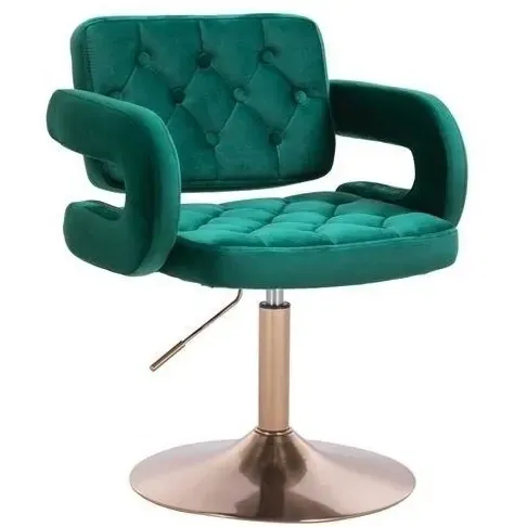 Scaun Make-up Royal Aura cu Baza Argintie, Reglabil pe Inaltime, Velur