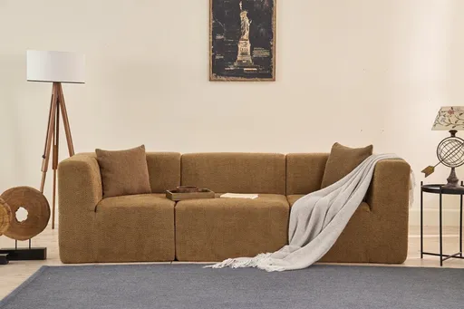 Canapea 3 locuri, Atelier del Sofa, 825BLC4320, Tesatura Chenille, Maro