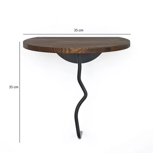 Raft de perete, Hanah Home, Leo, 35x35 cm, Nuc negru