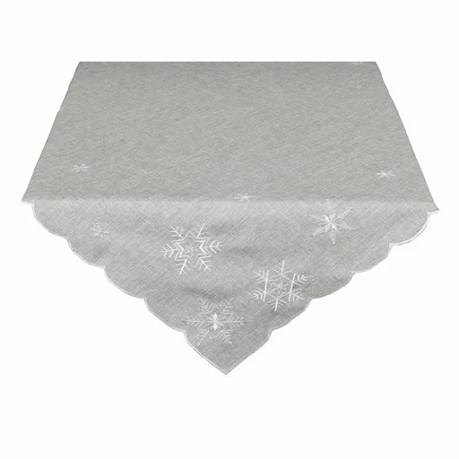 Față de masă de Crăciun Fulgii de zăpadă gri , 120x 140 cm, 120 x 140 cm