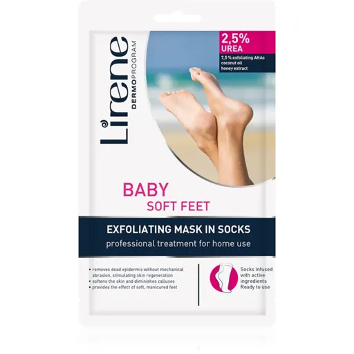 Lirene Foot Care sosete exfoliante pentru hidratarea picioarelor 2,5% Urea 1 pereche