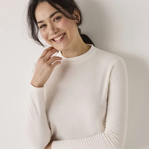 Tricou termic Thermoperle cu mânecă lungă, cu fermoar