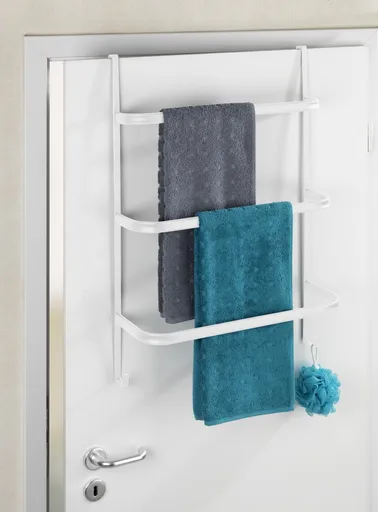Suport pentru prosoape Irpinia, Wenko, 54.5x21.5x77.5 cm, otel, alb