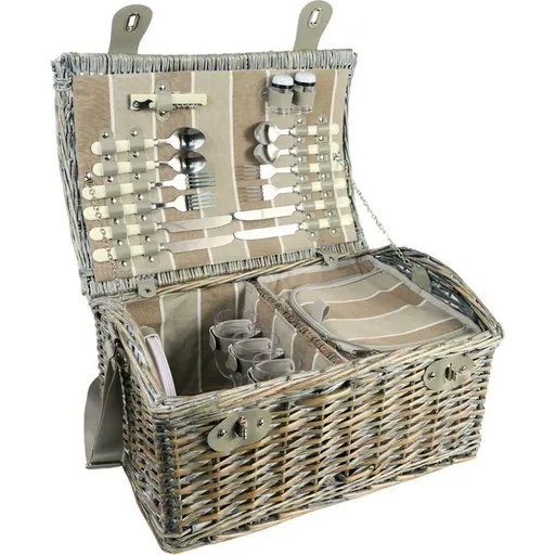 Coș picnic pentru 4 persoane Brown, 46 x 31x 21 cm