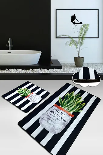 Set covorase de baie, L'essentiel Maison, Aloevera, Poliester, Multicolor