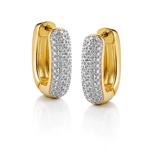 Guess Cercei ovali placați cu aur cu zirconii cubice Nuances JSBE04532JWYGT/U