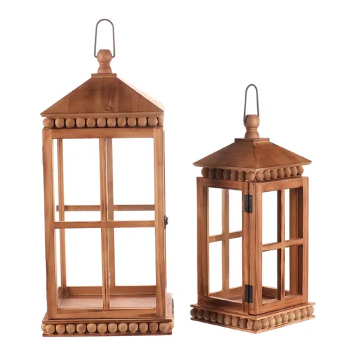 Set de felinare din lemn Almonte 2 buc, maro