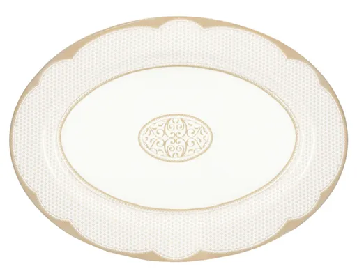 Platou servire, Golden Eye Gold, Brandani, 35x25 cm, portelan New Bone China