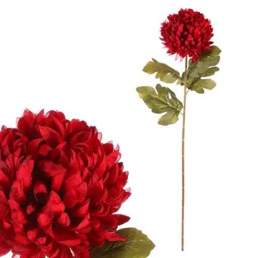 Crizantema roșie - floare artificială tăiată, 73cm, roșu
