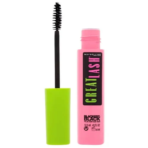 Maybelline Rimel nutritiv pentru îndesirea genelor Great Lash Blackest Black 12,5 ml Black