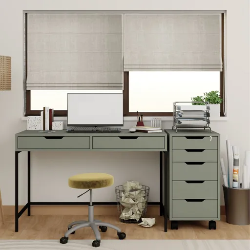 Birou, Hanah Home, Working 1600-77, 120x77.4x55 cm, Verde