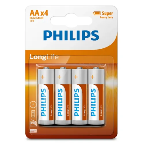 Philips Baterii AA 1,5 V LongLife, 4 buc.