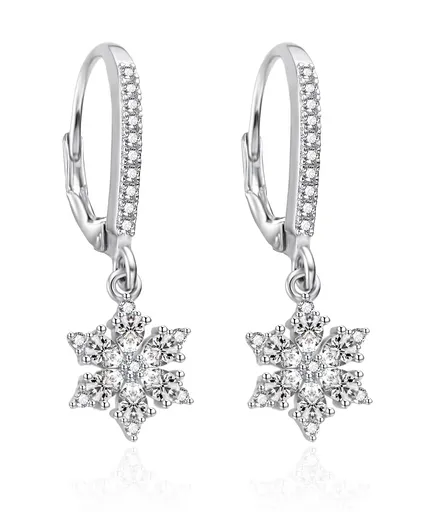 Agato Cercei din argint Fulgi de nea cu zircon AGT-E146LW