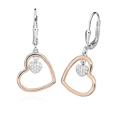 Silver Cat Cercei bicolori suspendați din argint Love & Infinity SC620