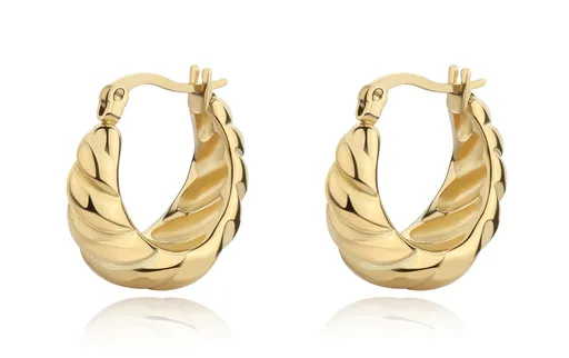 S'Agapõ Cercei moderni din oțel, placați cu aur Chunky SHK60