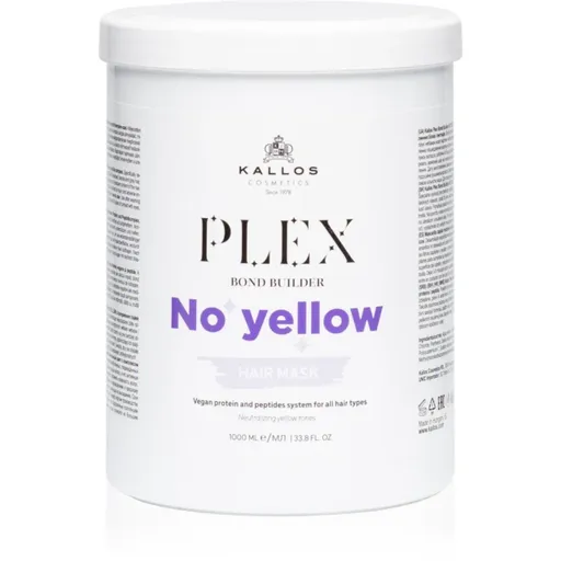 Kallos Plex No Yellow Masca de par neutralizeaza tonurile de galben 1000 ml