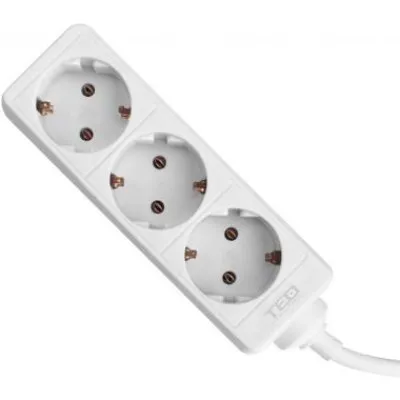 Prelungitor 1.5 metri cu 3 Schuko, Cablu 3x 1.5mm, Culoare Alb, Putere 3680W 16A, TED Electric TED000552