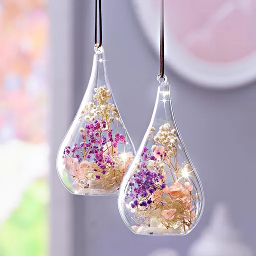 Decorațiuni suspendate din sticlă LED, set de 2 bucăți