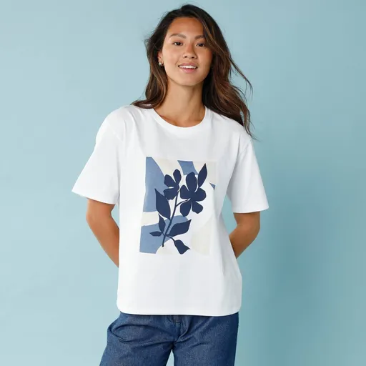 Tricou cu imprimeu central, pentru persoane cu o siluetă minionă