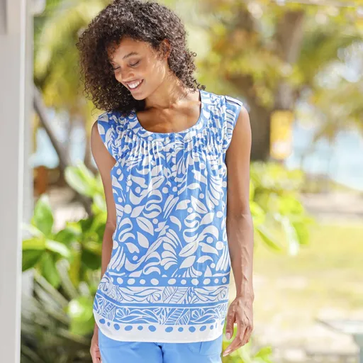 Tunică extinsă cu imprimeu