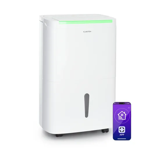 Klarstein DryFy Pro Connect Smart, Dezumidificator de aer, WiFi, Compresie, 30l/d, 50-60m², Alb